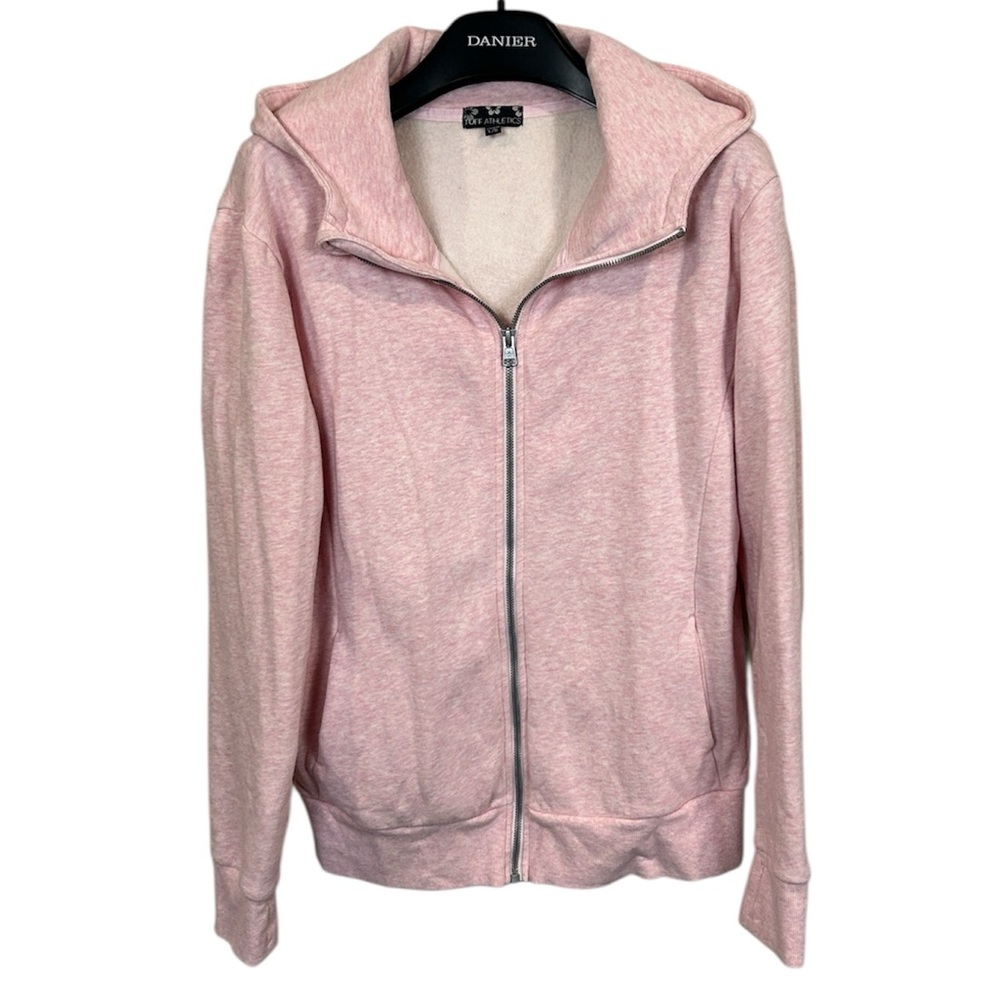 Tuff Athletics Pink‎ Heather Zip Up Hoodie Fleece Lined Women’s Large